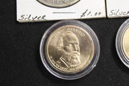 JAMES MONROE DOLLAR, 1881 James Garfield Dollar, 1879 Silver Dollar, 1881 Silver Dollar