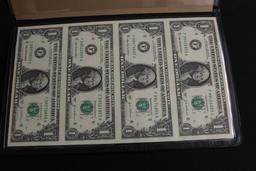 THE WISDOM OF GEORGE WASHINGTON" (4) One Dollar Bills, Kept in Leather World Reserve Monetary