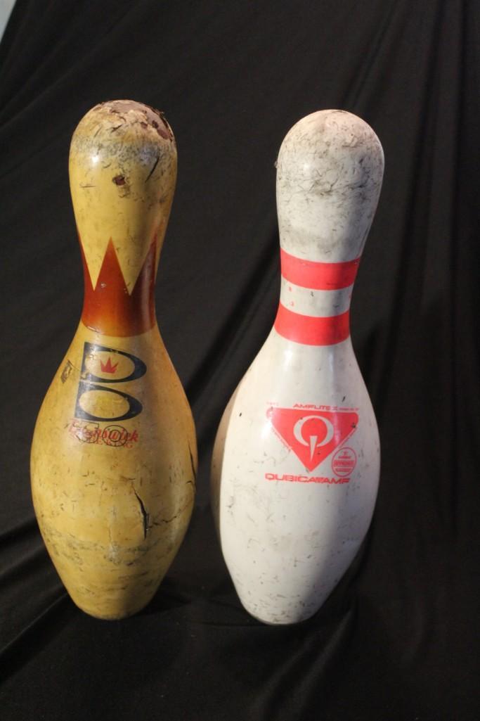 (2) VINTAGE BOWLING PINS