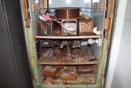 Shop Fridge, Misc Wedling Rods, Metal Cabinet