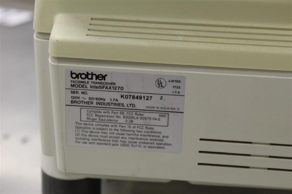 Brother Intell Fax 1270 Plain Paper Facsimile Fax Machine