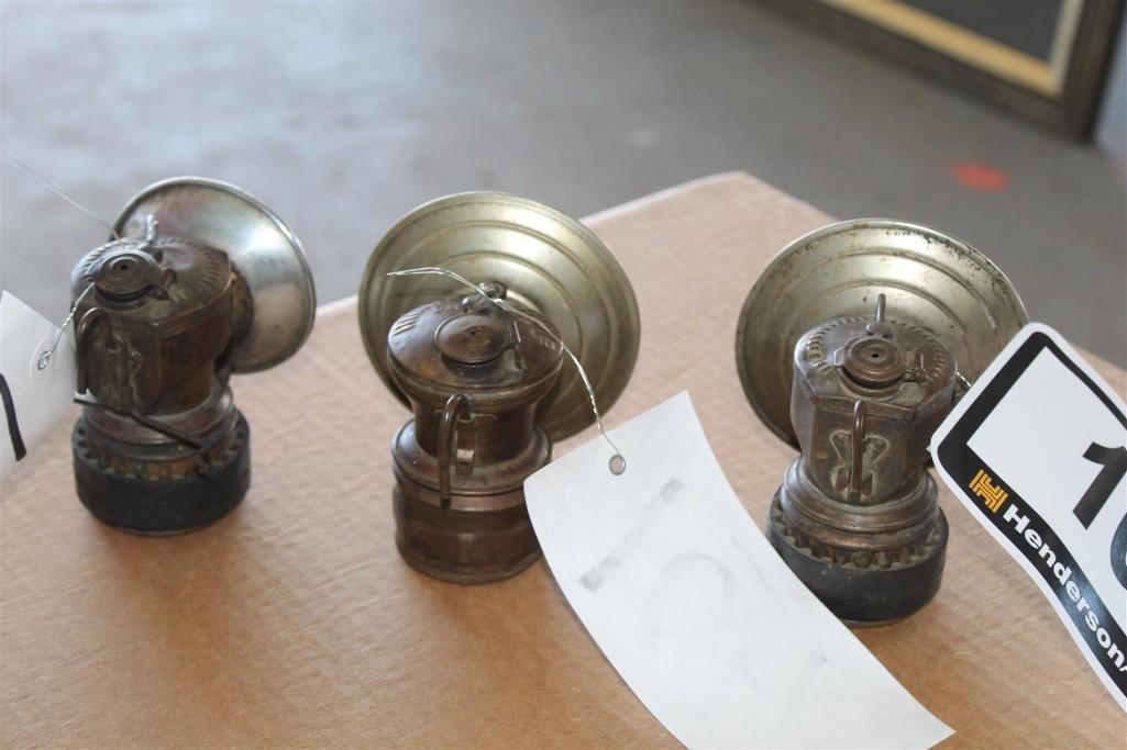 Lot of (3) Autolite Oil Fired Lights