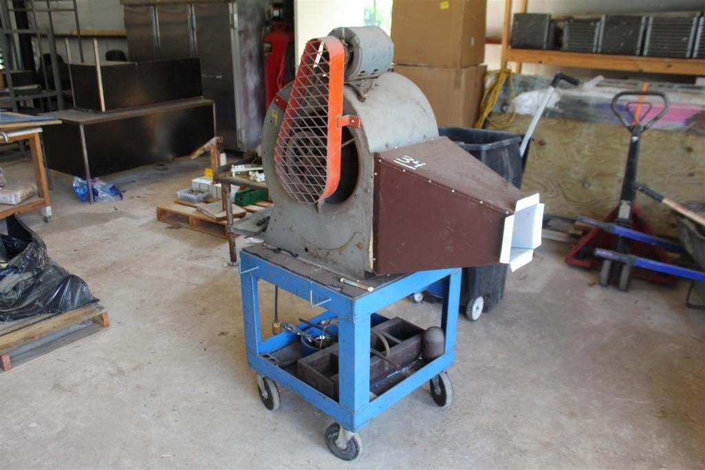 DAYTON 2C977 SQUIRREL FAN ON METAL CART