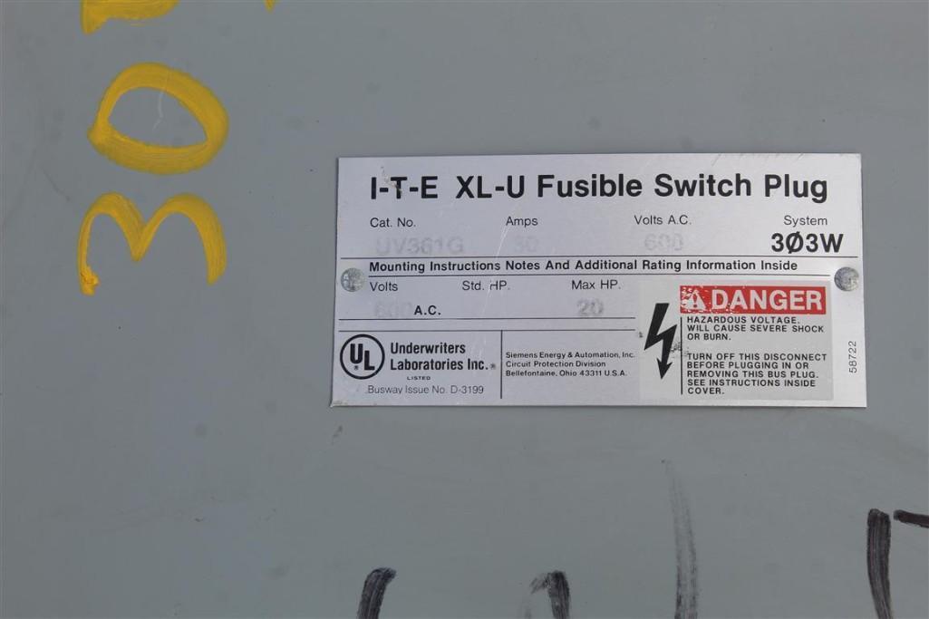 Pallet of I-T-E XL-U Fusible Swich Plugs , 30 AMPS, 600 VOLTS