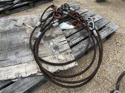 PALLET OF 4 1IN WIRE ROPE SLINGS