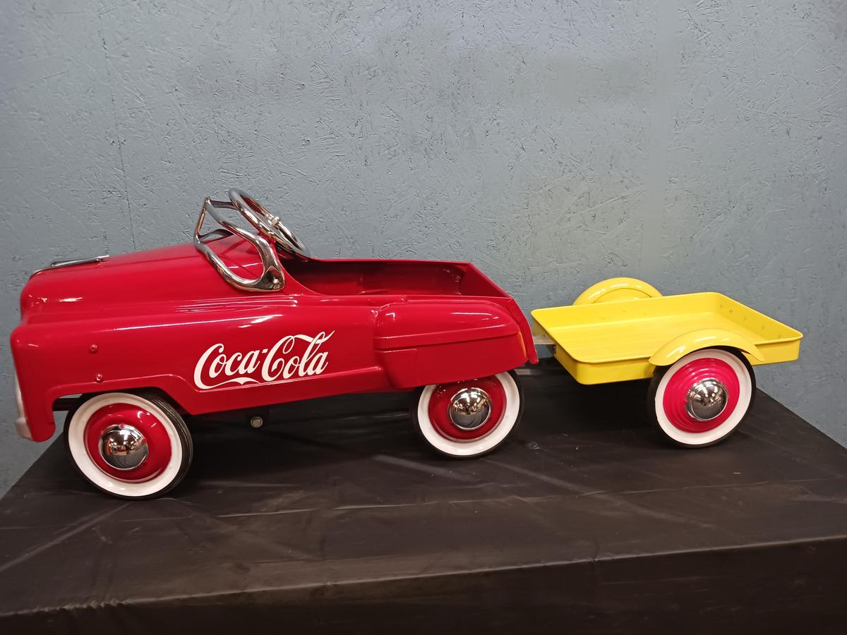 COCA COLA PEDAL CAR AND TRAILER