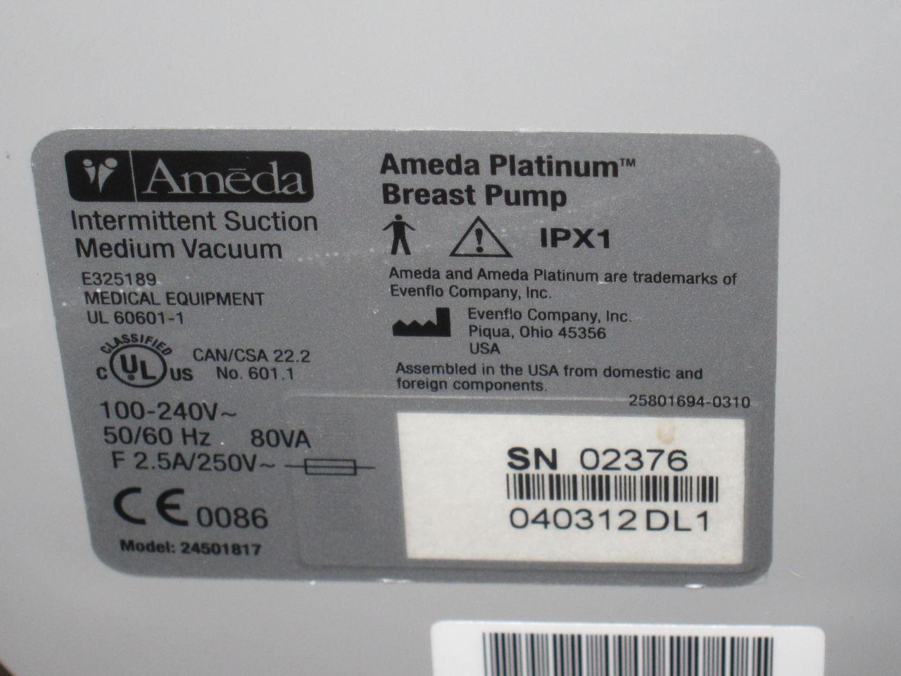 AMEDA Platinum  - Lot of 4 Breast Pump