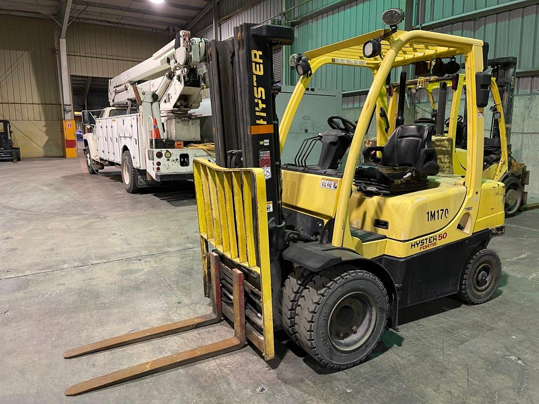 2012 HYSTER H50FT Diesel Forklift, s/n L177V10416K, 5,000 Lb. Capacity, 3-Stage Mast, Fork