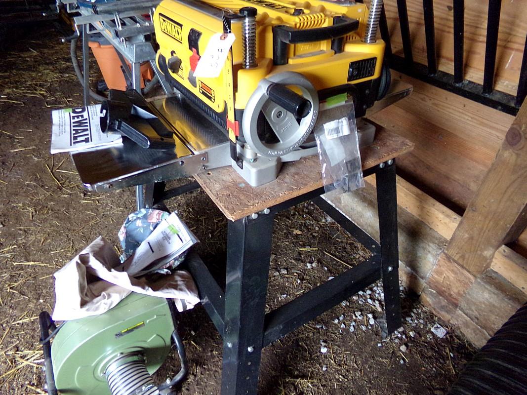 Dewalt 13" x 6" Planer on stand, sells w/1 HP Dust Collecter 4" inlet -   M