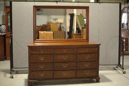 Link-Taylor Cherry 12 Drawer Dresser With Mirror