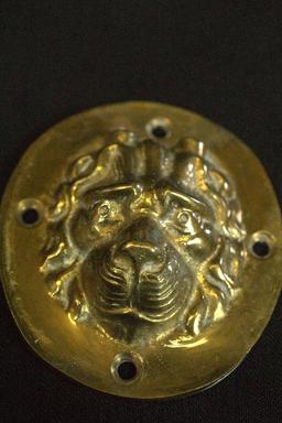 2 Brass Lion Heads