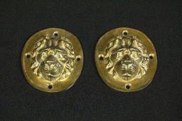 2 Brass Lion Heads