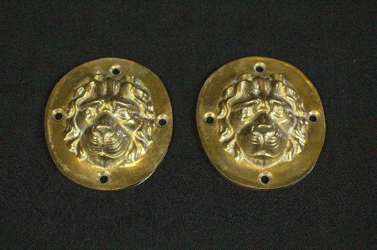 2 Brass Lion Heads