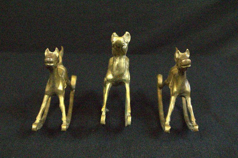 Pair of Brass Rocking Horses