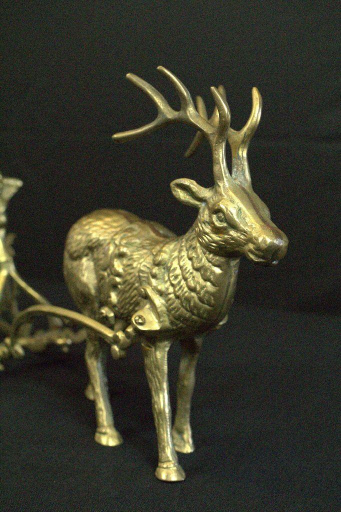 Brass Reindeer & Sleigh