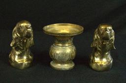 Pair of Brass Dog Book Ends