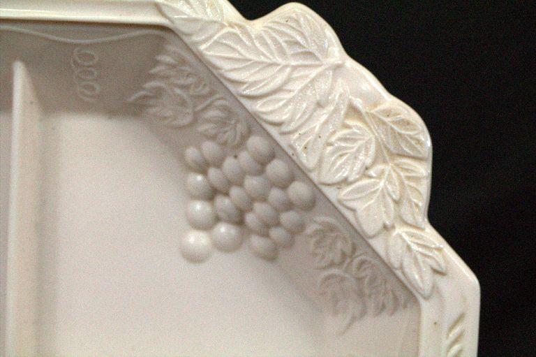 Pink Milk Glass Divided Tray