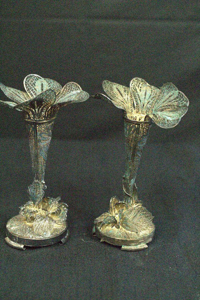 Pair of Silver Plated Vases