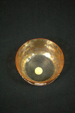 Amber Bowl With Hand Painted Design