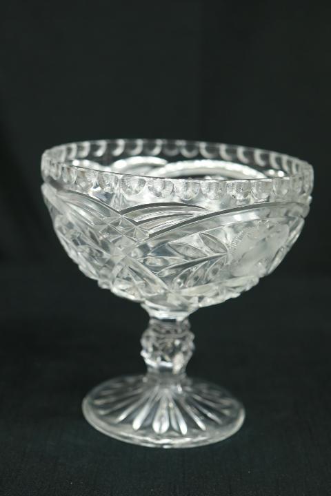 Footed Pressed Glass Bowl