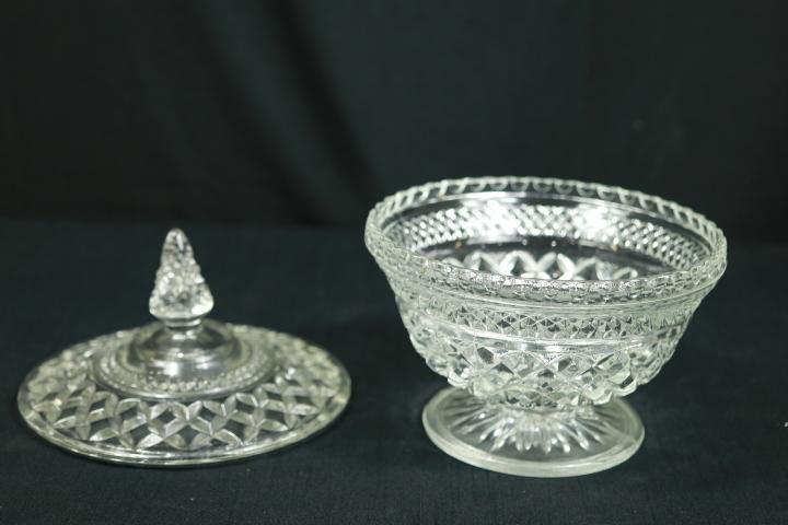 Pressed Glass Covered Dish