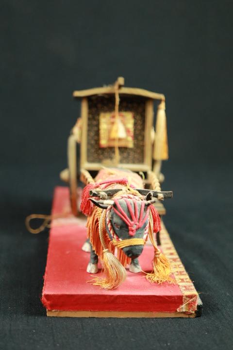 Oriental Ox Cart Wooden Figurine
