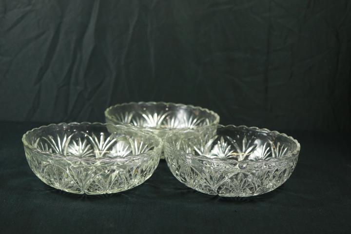 3 Pressed Glass Bowls