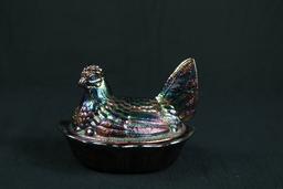 Fenton Carnival Glass Hen On The Nest