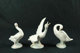 3 Lladro Geese Figurines