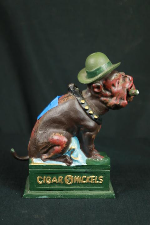 Cast Iron Cigar Dog Bank