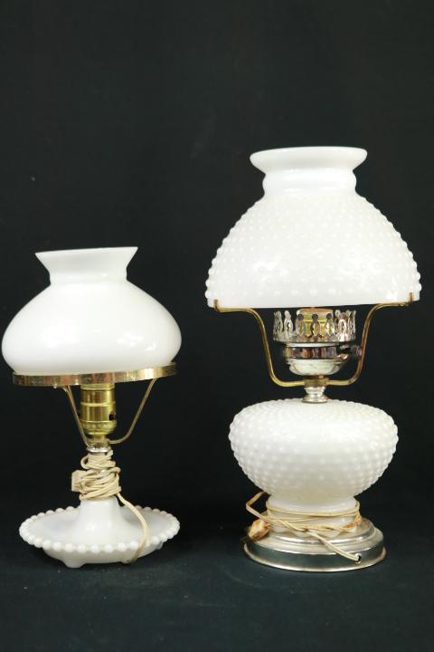 2 Milk Glass Lamps