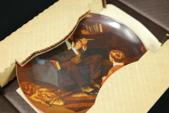 4 Bradford Exchange Hand Painted Norman Rockwell Plates