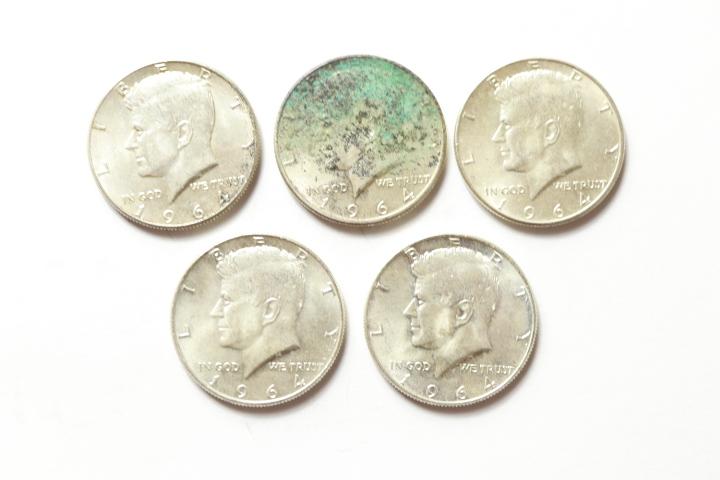 5 1964 Kennedy Halves