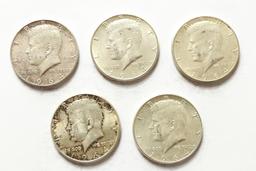 5 1964 Kennedy Halves