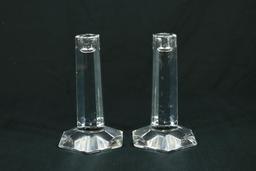 Pair Of Miller Rogaska Candle Sticks