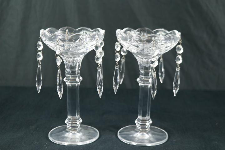 Pair Of Candle Holders With Prisms