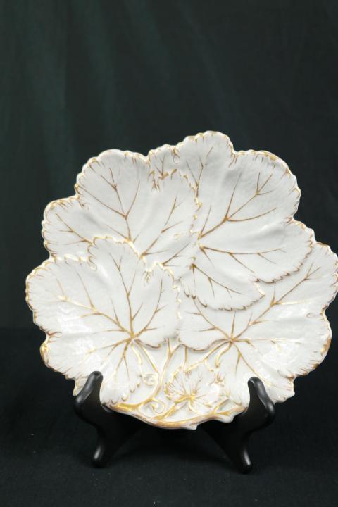 White & Gold Leaf Plate