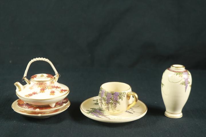 Small Asian Teapot, Asian Plates, & Vase
