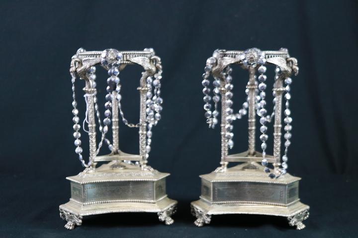 Pair Of Silver Plated Candle Holders