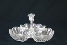 Center Handled Dish With Three Compartments