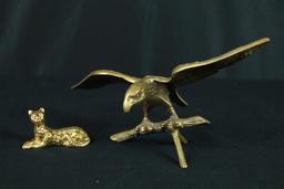 Brass Eagle & Brass Cat Name Card Holder