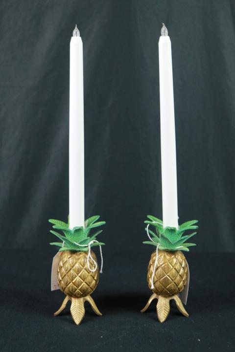 Pair Of Brass Pineapple Sticks