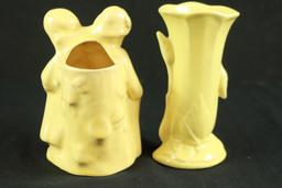 2 Yellow Ware Vases