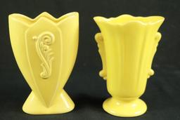 2 Yellow Ware Vases