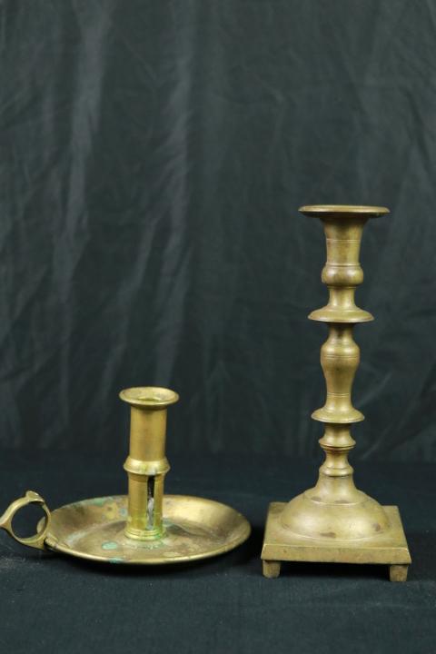 2 Antique Brass Candle Holders
