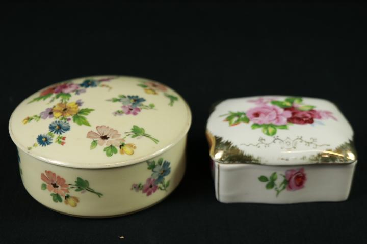 2 Glass Trinket Boxes