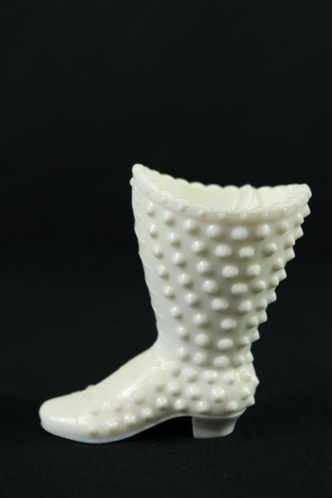 Fenton Milk Glass Hobnail Shoe