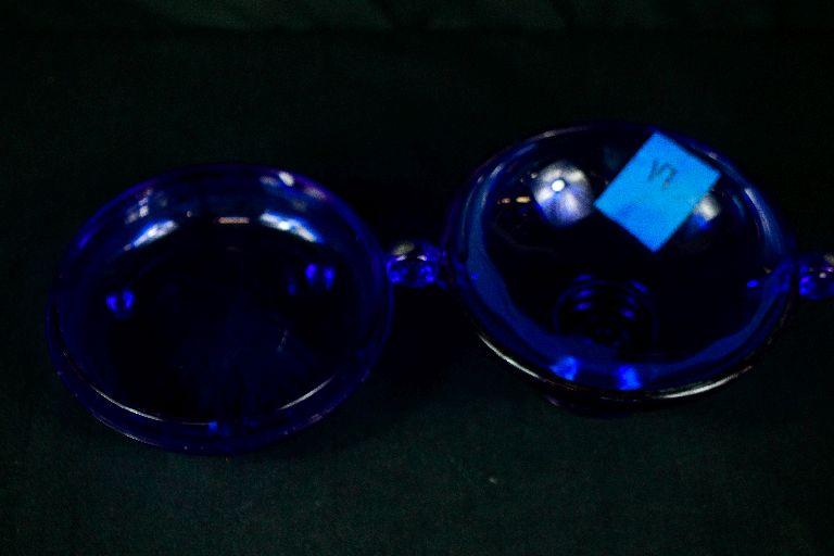 2 Blue Depression Glass Bowls