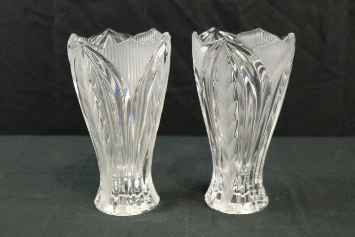 Pair Of Crystal Vases