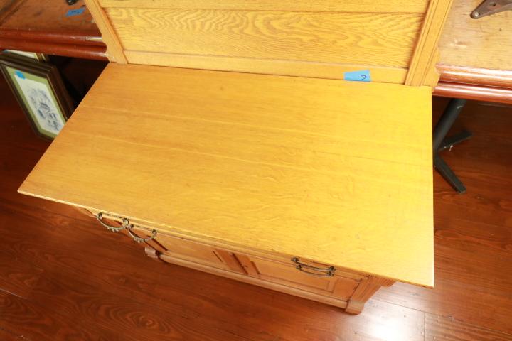 Victorian Oak Washstand with Towel Bar